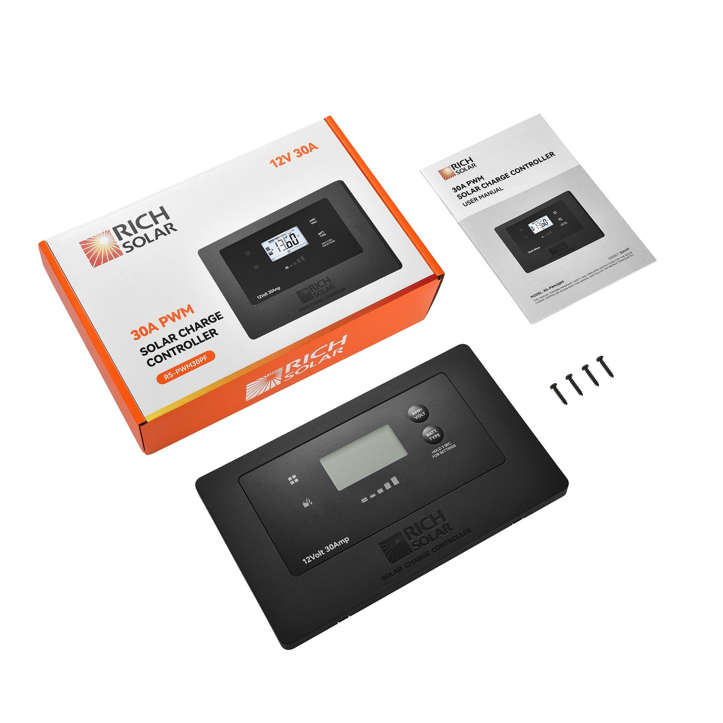 BRAVO AIR 30 flush mount PWM solar charge controller, detail view