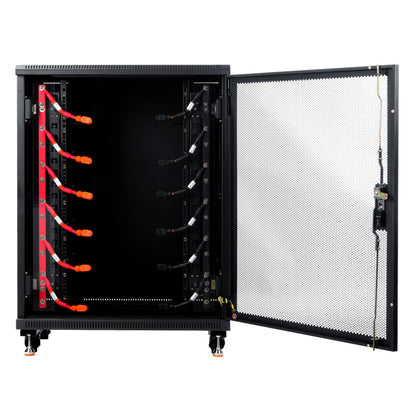 ALPHA 5 battery and rack shown together to scale