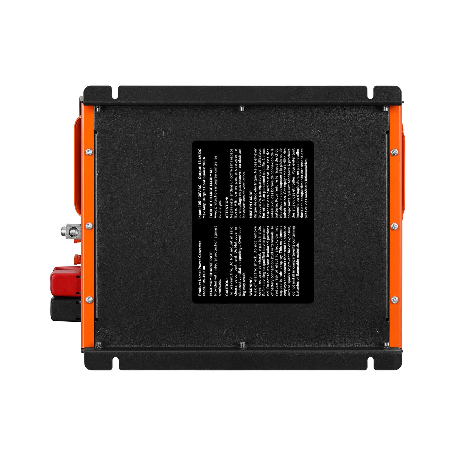 Top view of the Rich Solar 100 Amp power converter