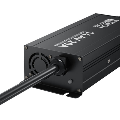 Cooling fan vent on the end of the lithium battery charger