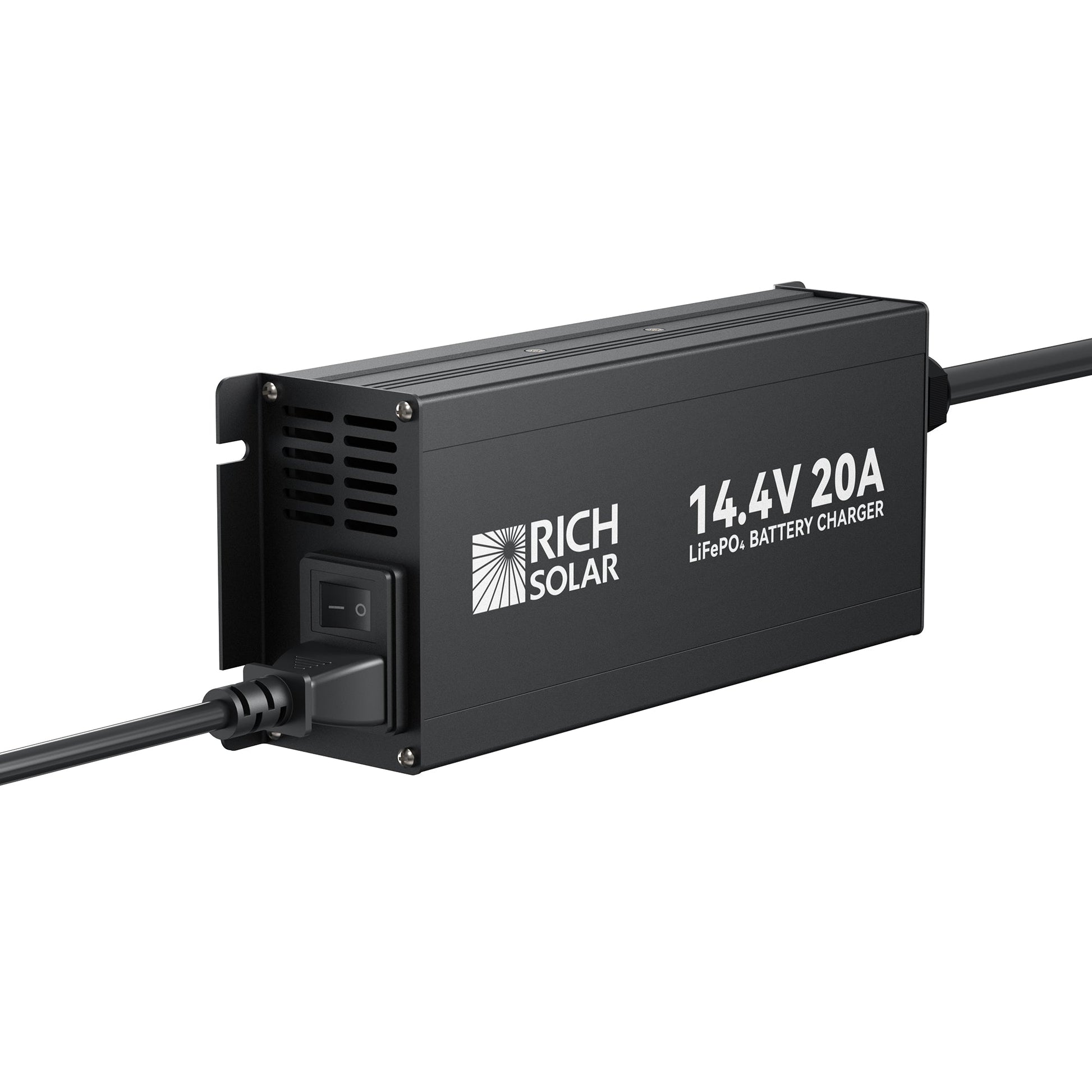 Charger connected to a 12V LiFePO4 battery