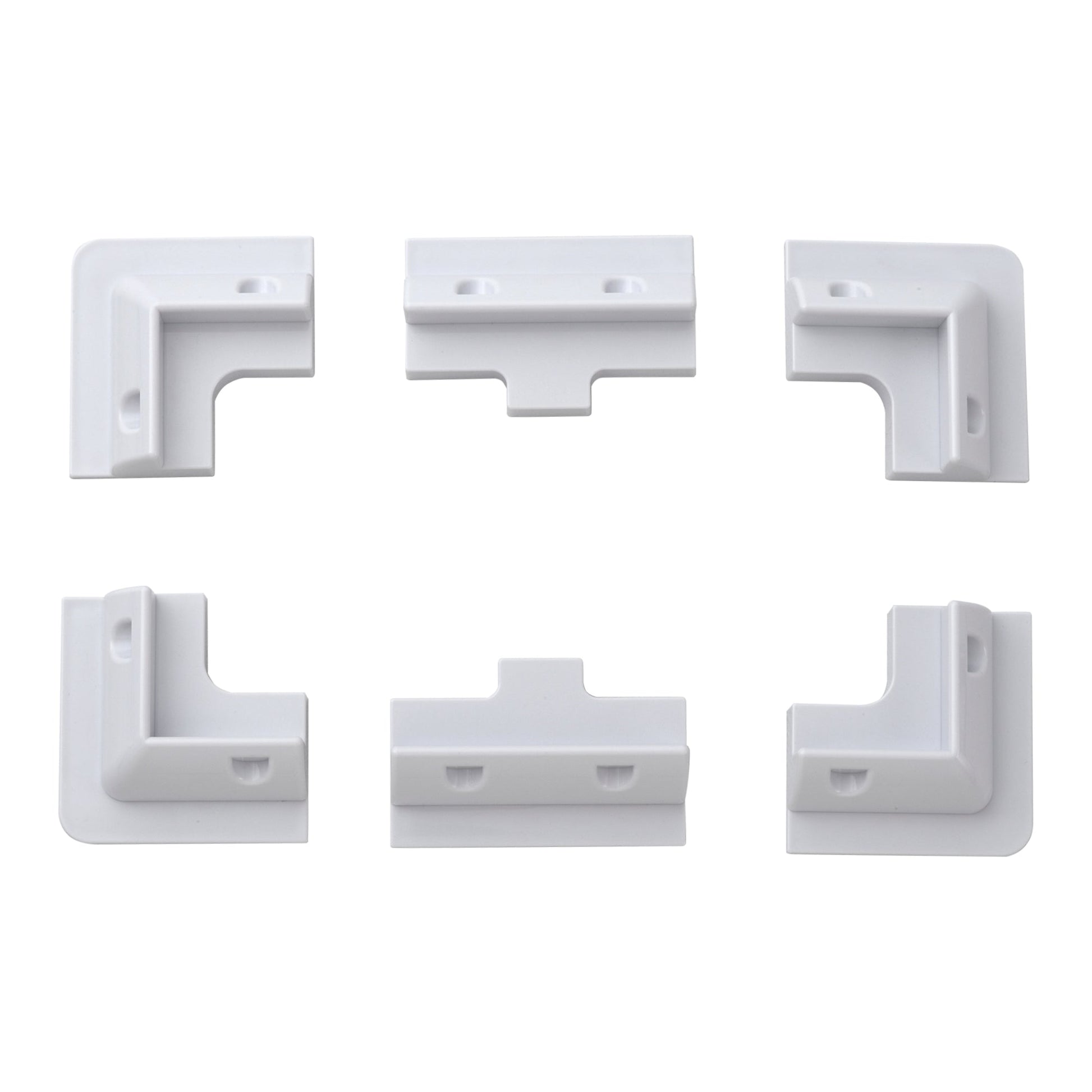 Corner bracket set laid out showing all six pieces