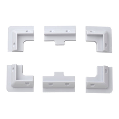 Corner bracket set laid out showing all six pieces