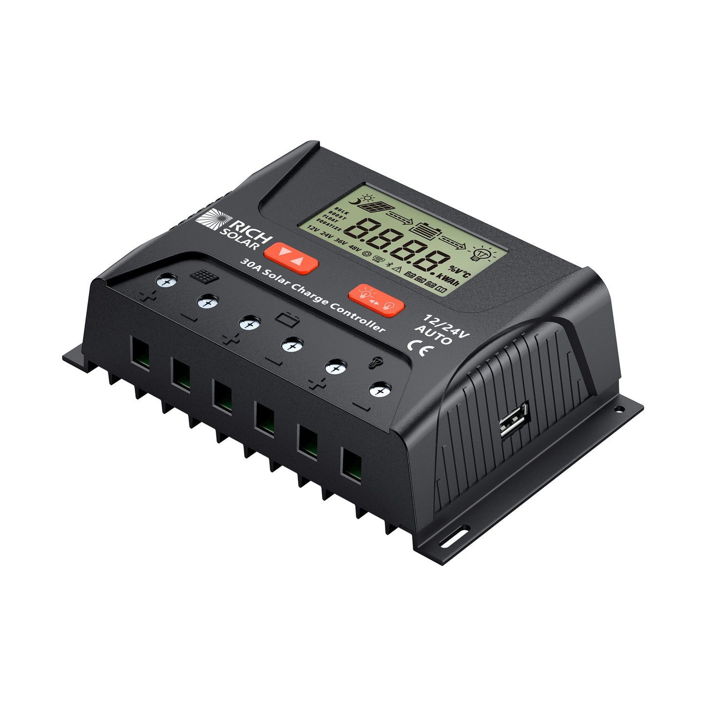 BRAVO LEGEND 30 charge controller shown at an angle
