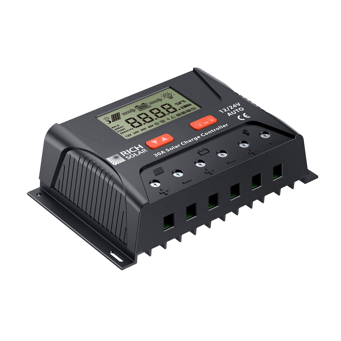 BRAVO LEGEND 30 charge controller case profile showing mounting depth