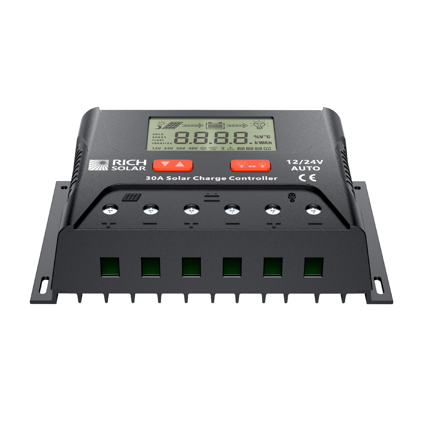 BRAVO LEGEND 30 charge controller shown in a 12 volt off-grid installation