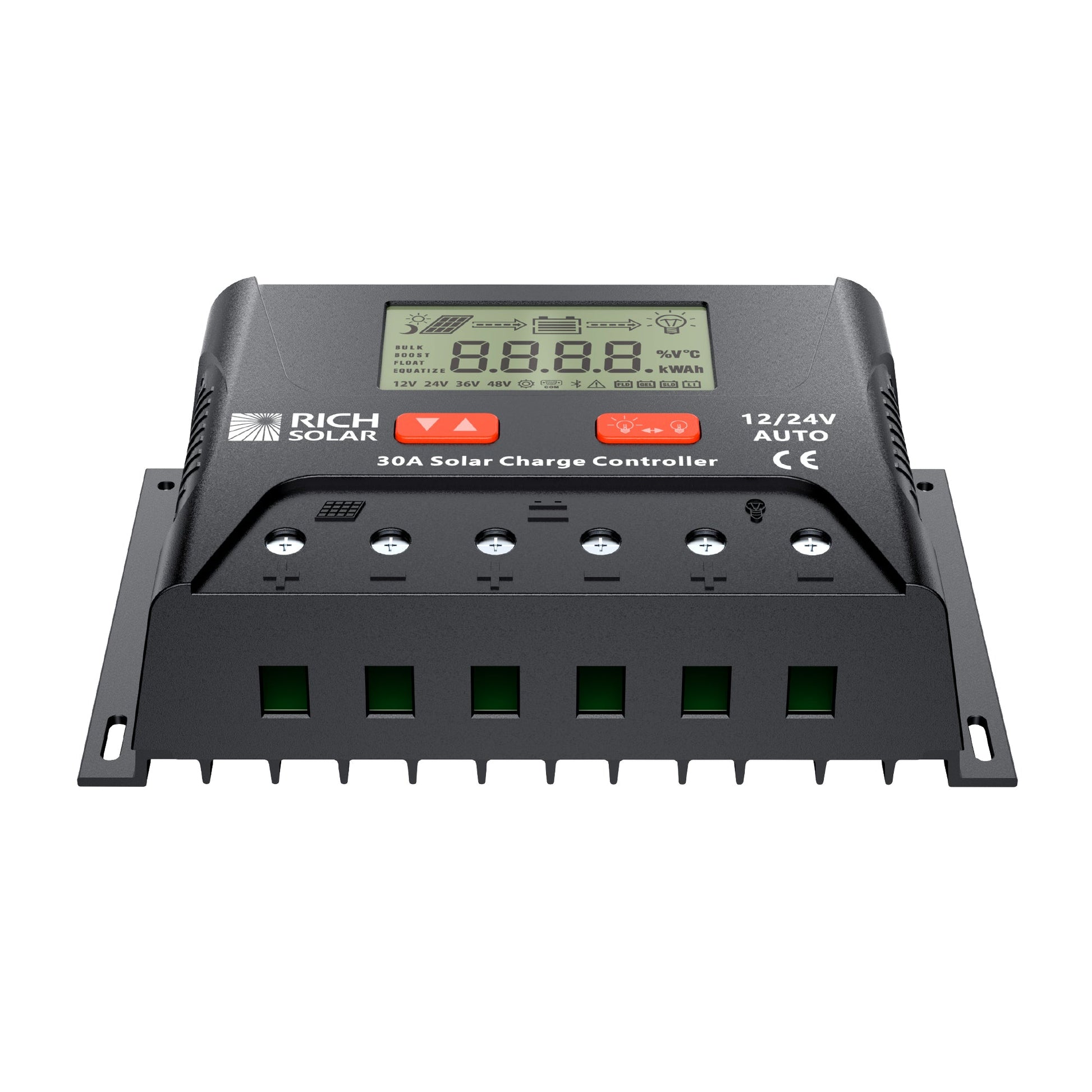BRAVO LEGEND 30 charge controller shown in a 12 volt off-grid installation