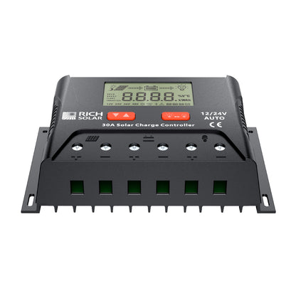 BRAVO LEGEND 30 charge controller shown in a 12 volt off-grid installation