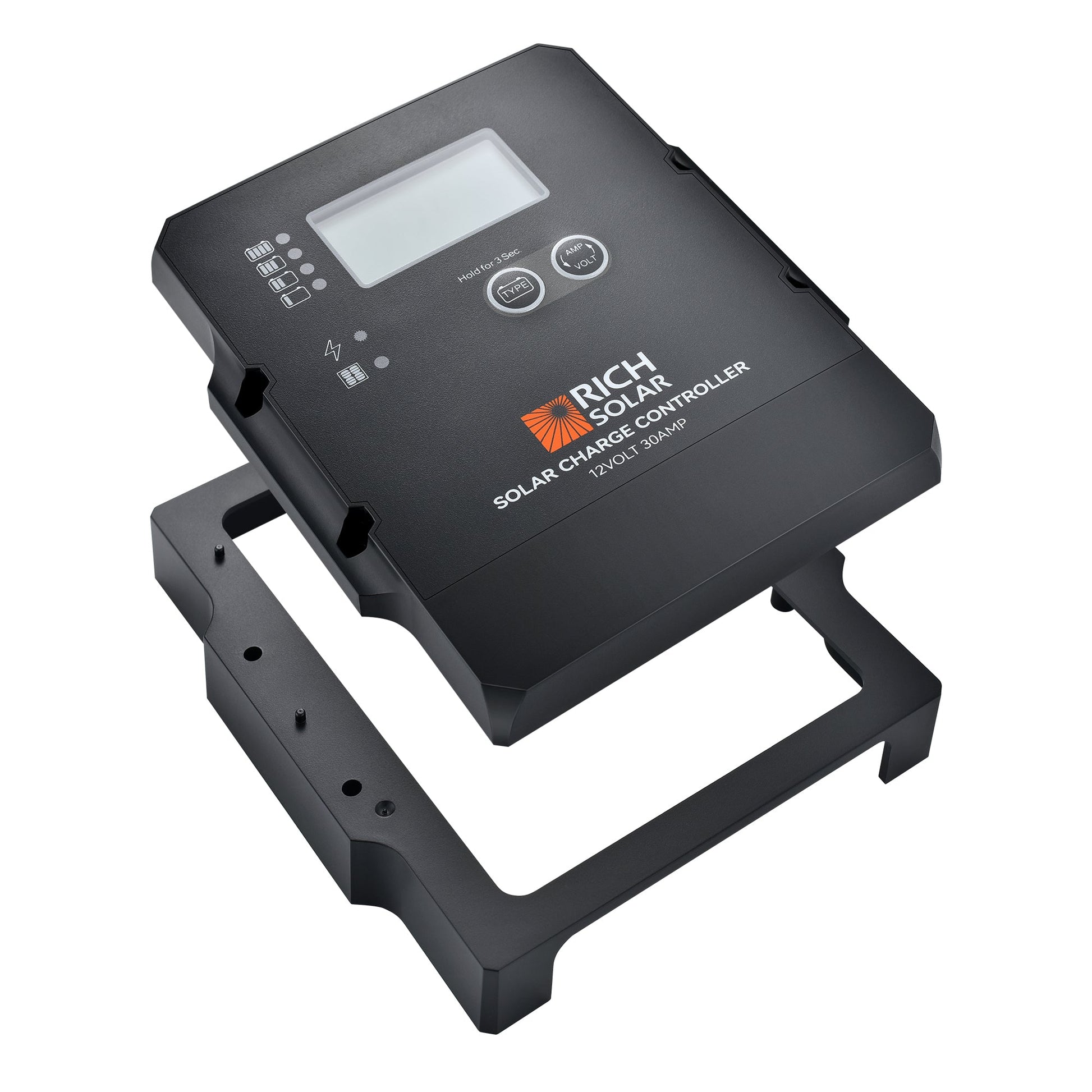 BRAVO 30 PWM charge controller digital display and status LEDs