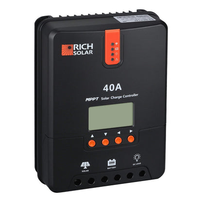 40 amp MPPT solar charge controller, detail view