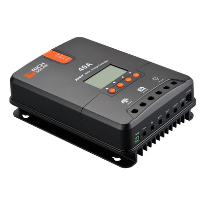 40 amp MPPT solar charge controller, detail view