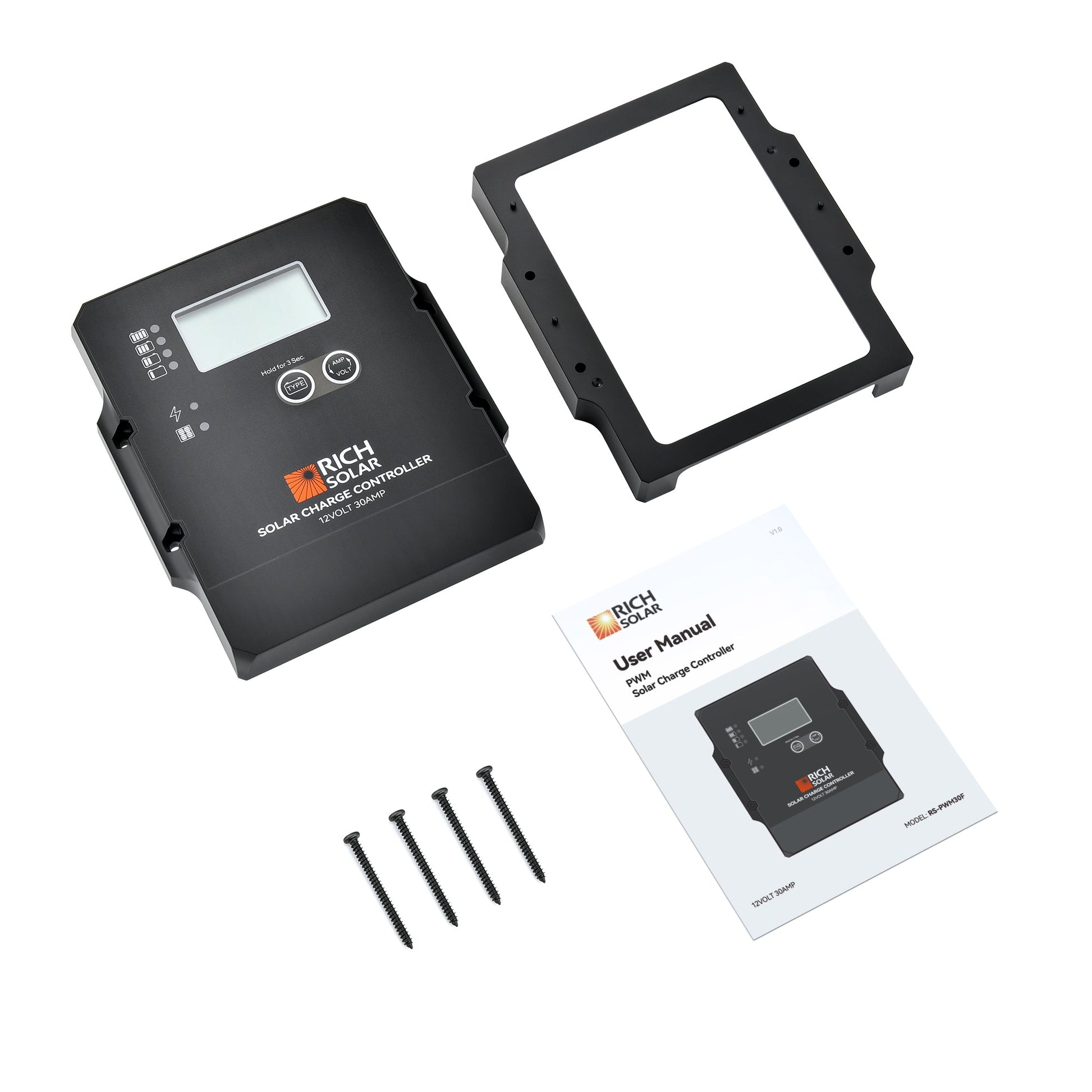 BRAVO 30 PWM charge controller shown in a 12 volt off-grid wiring diagram
