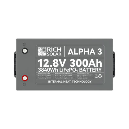 ALPHA 3 battery rear view showing the sealed IP65 case