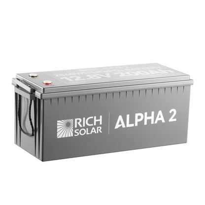 Top of the ALPHA 2 showing positive and negative terminal placement
