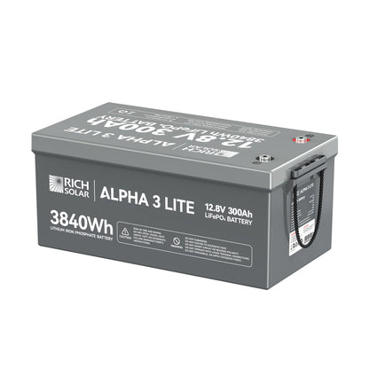 ALPHA 3 LITE battery side profile with the specification label