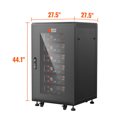 Battery server rack dimensions diagram for the ALPHA 5 series