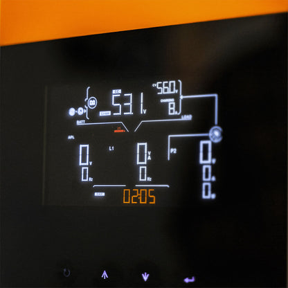 Built-in monitoring display showing system status
