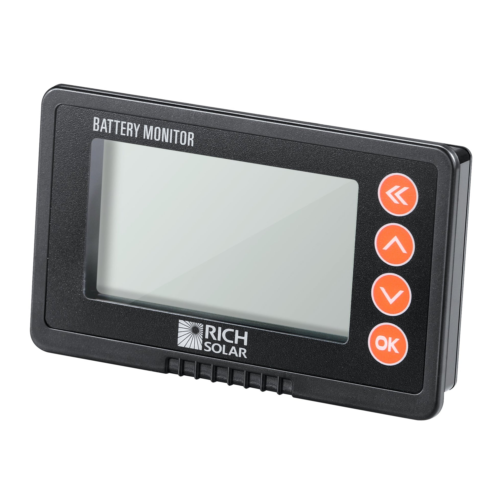 Close-up of the battery monitor display screen