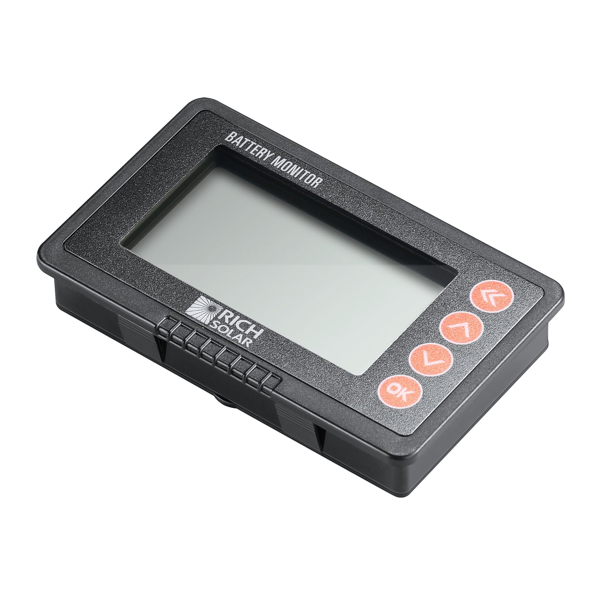 Rear of the battery monitor display showing the shielded cable socket