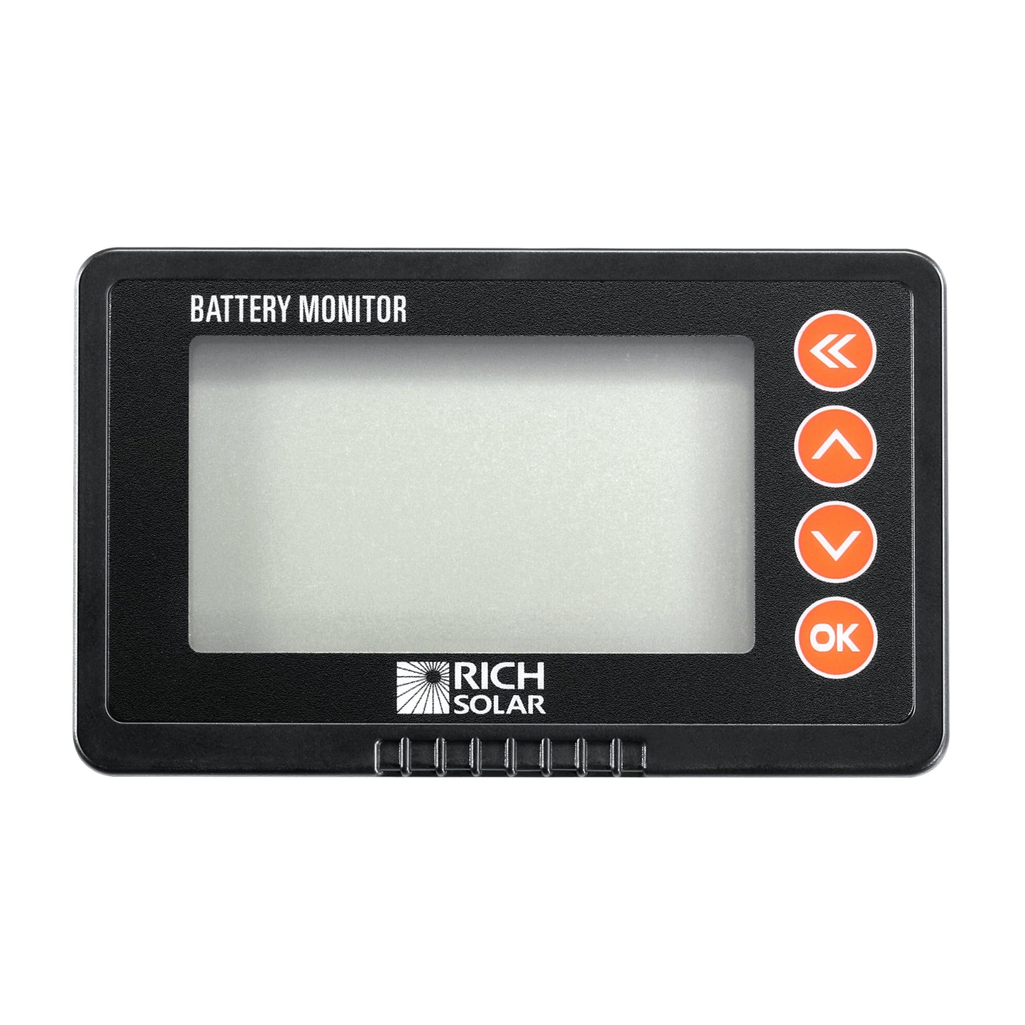 Battery monitor display showing current draw in amps
