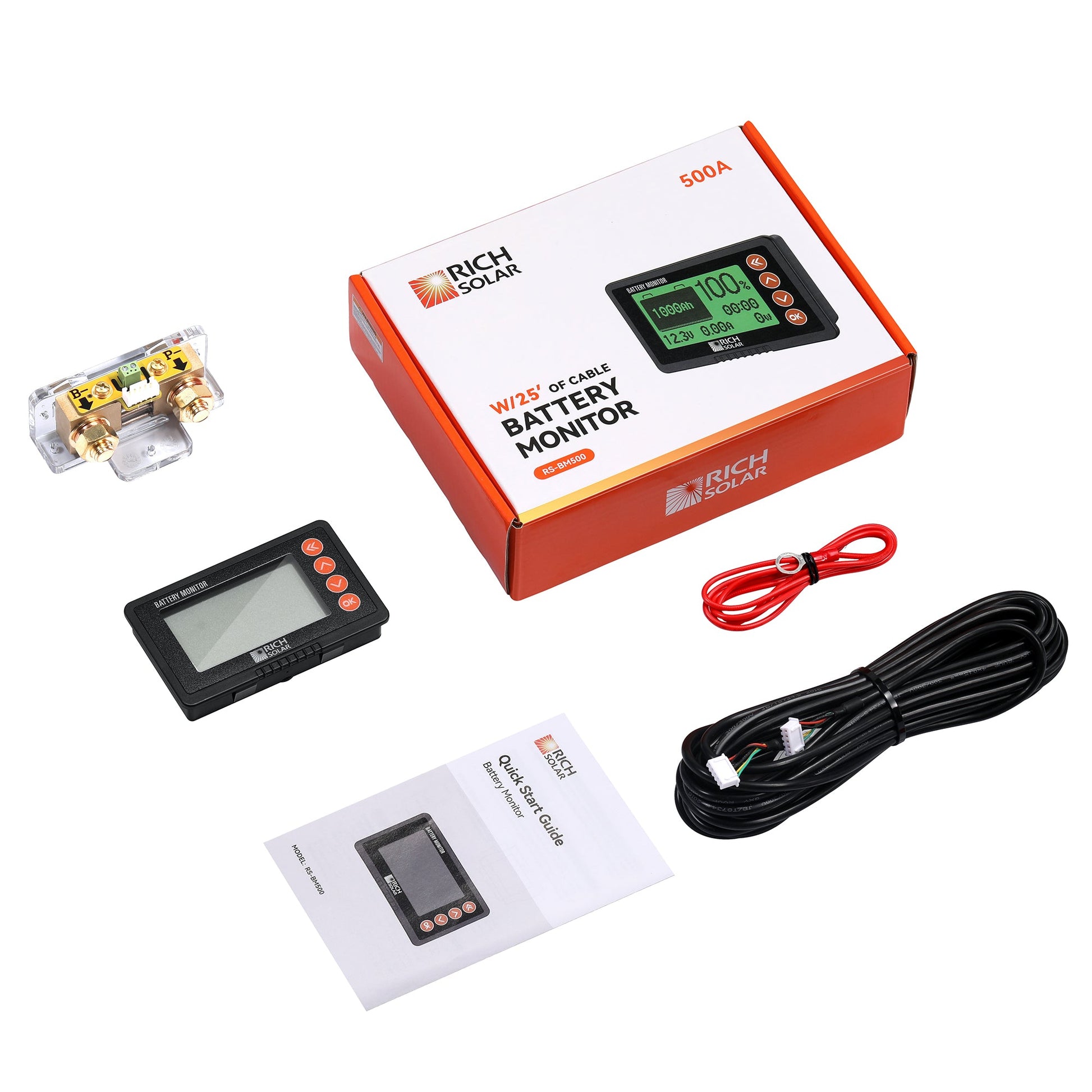 Dimensions and cut-out size for the battery monitor display