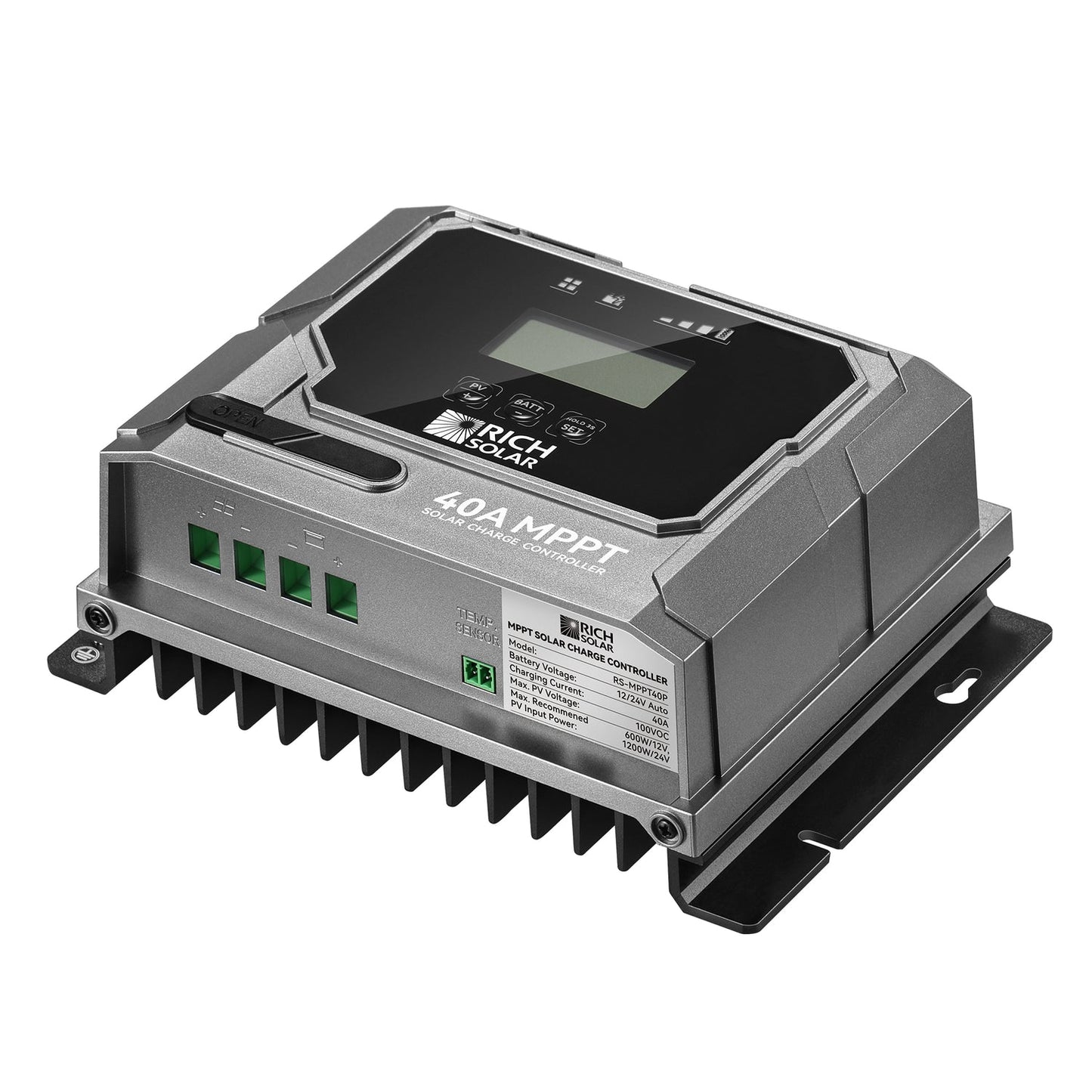 BRAVO 40 40 amp MPPT solar charge controller, front view