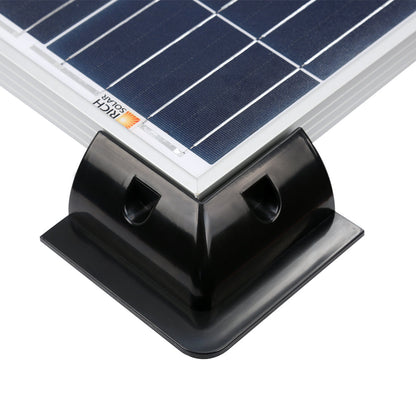 Corner bracket underside showing the adhesive contact area