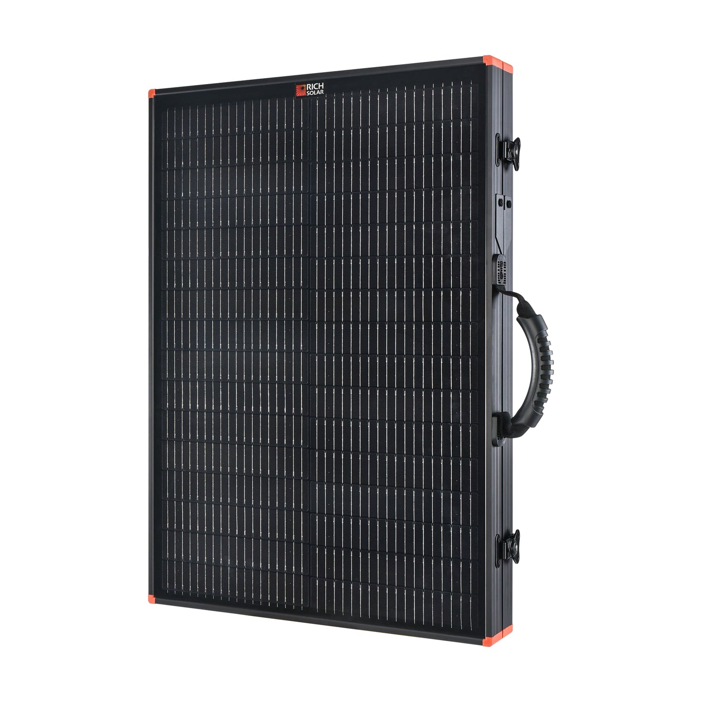 Rear of the panel showing hinge and kickstand hardware