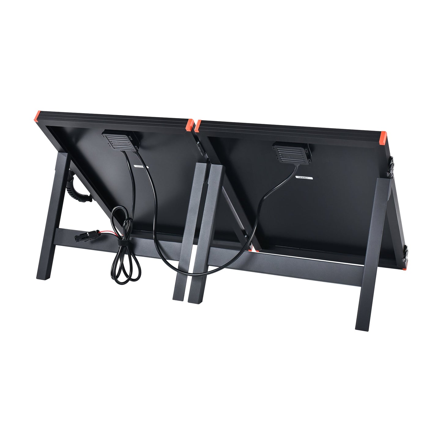 Hinge and latch hardware on the folding panel