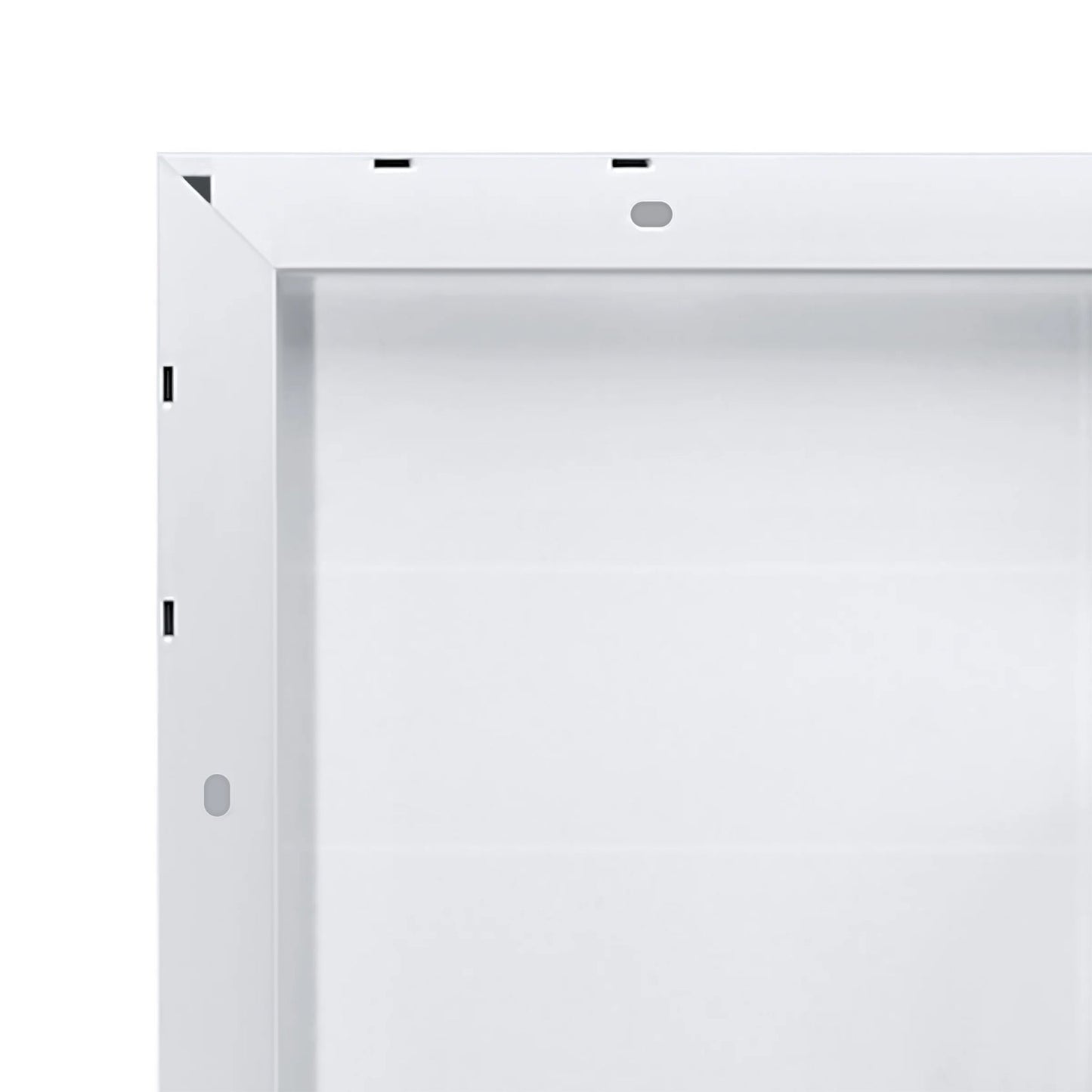 Anodized aluminum frame corner detail