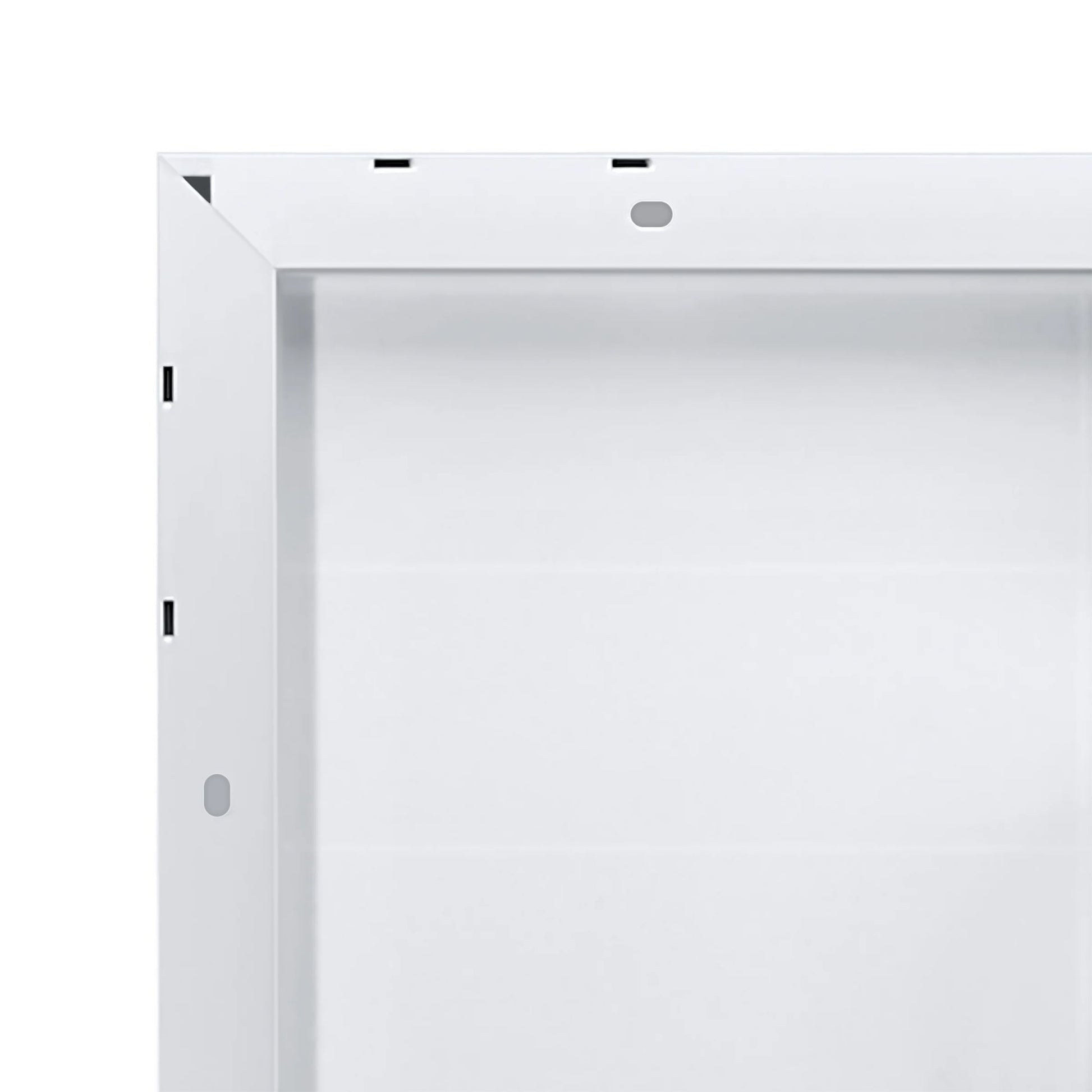 Anodized aluminum frame corner detail