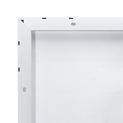 Anodized aluminum frame corner detail