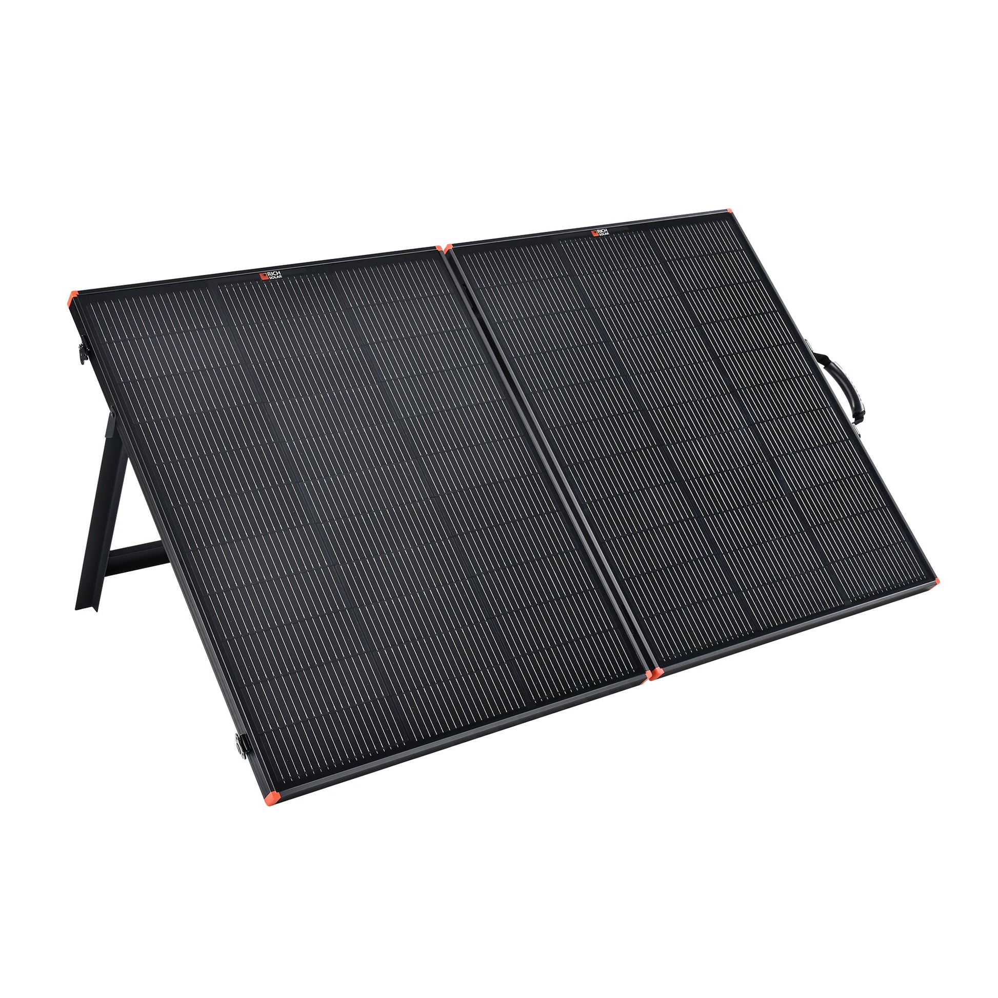 Folded briefcase panel with carrying handle
