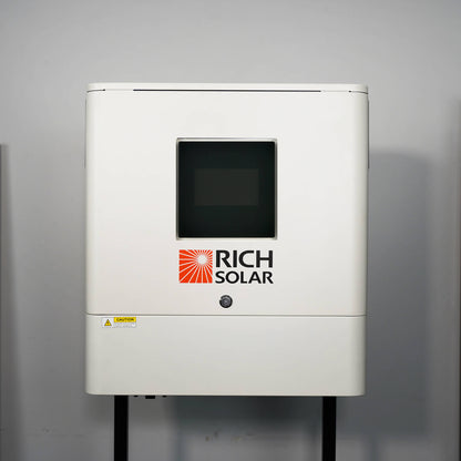 Rich Solar NOVA 6500S hybrid inverter, front view with LCD touchscreen