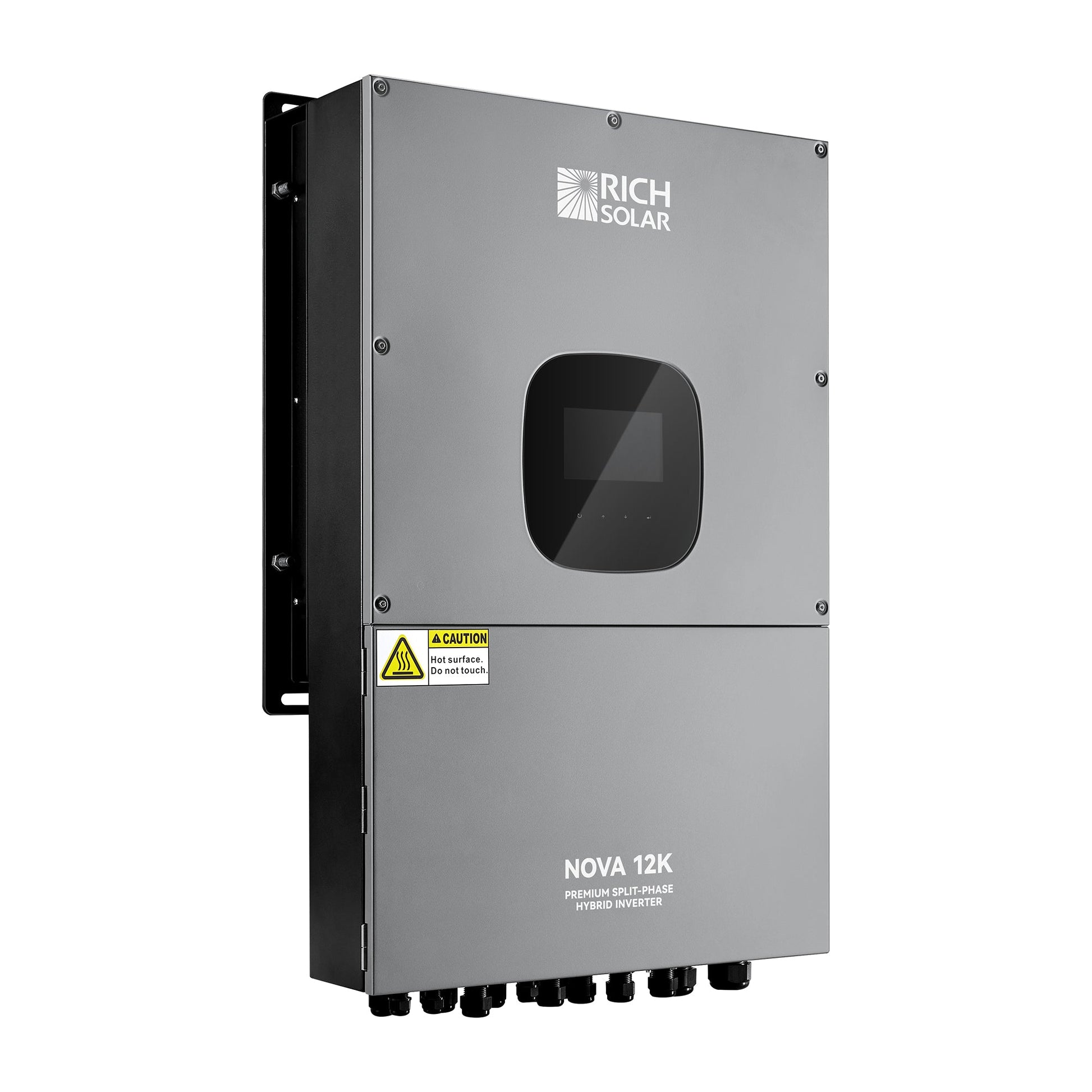 NOVA 12K inverter shown at an angle showing case depth