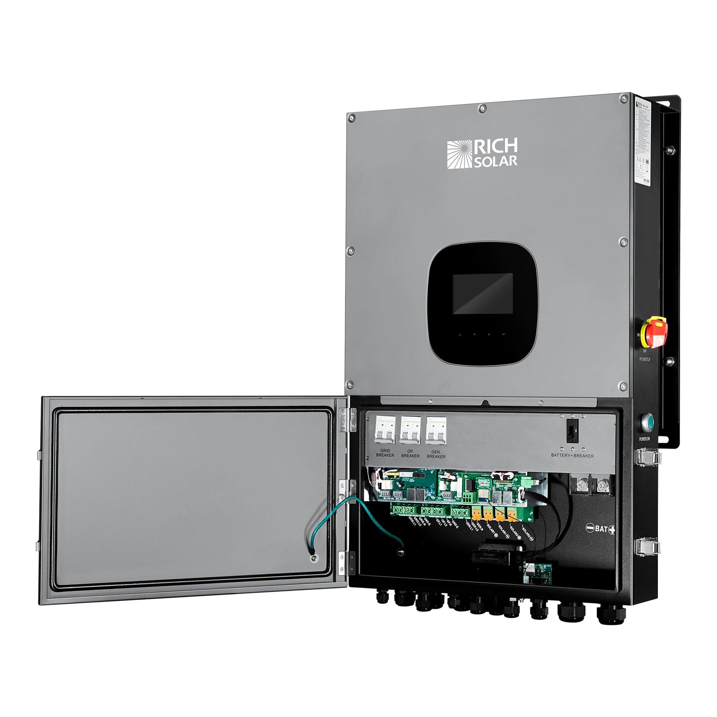 PV and battery terminal detail on the NOVA 12K