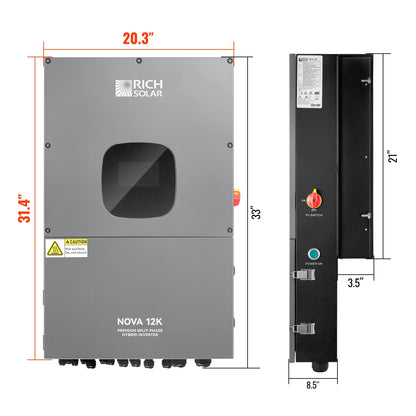 NOVA 12K dimensions diagram