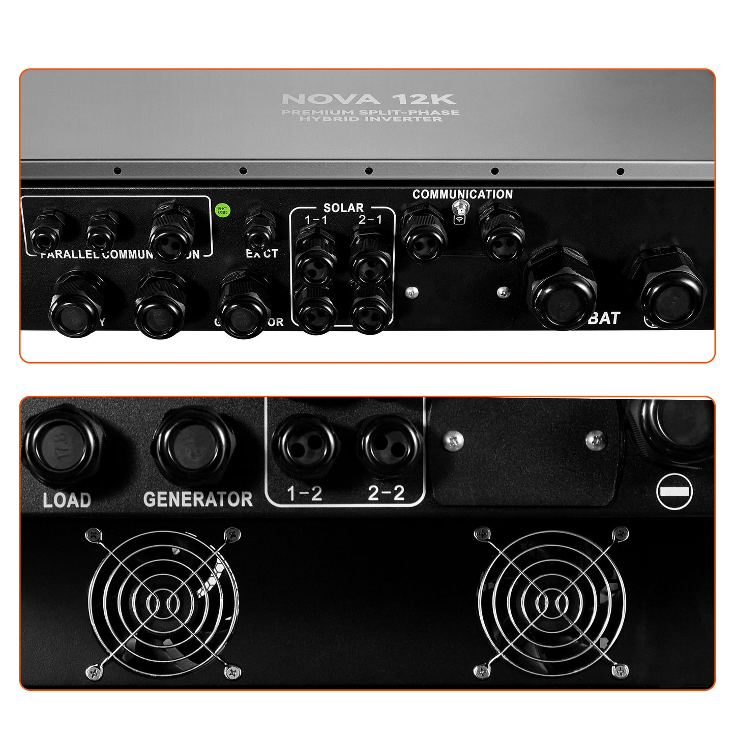 Six NOVA 12K units shown in a parallel wall-mounted array