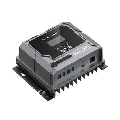 BRAVO 30 controller shown at an angle showing the heatsink casing