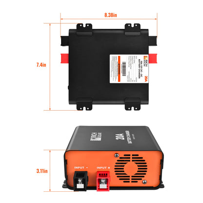 Battery chemistry mode selection switch on the 20A DC-DC charger