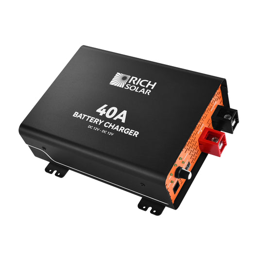 Rich Solar RS-DC40 12V 40A DC-DC battery charger, front view