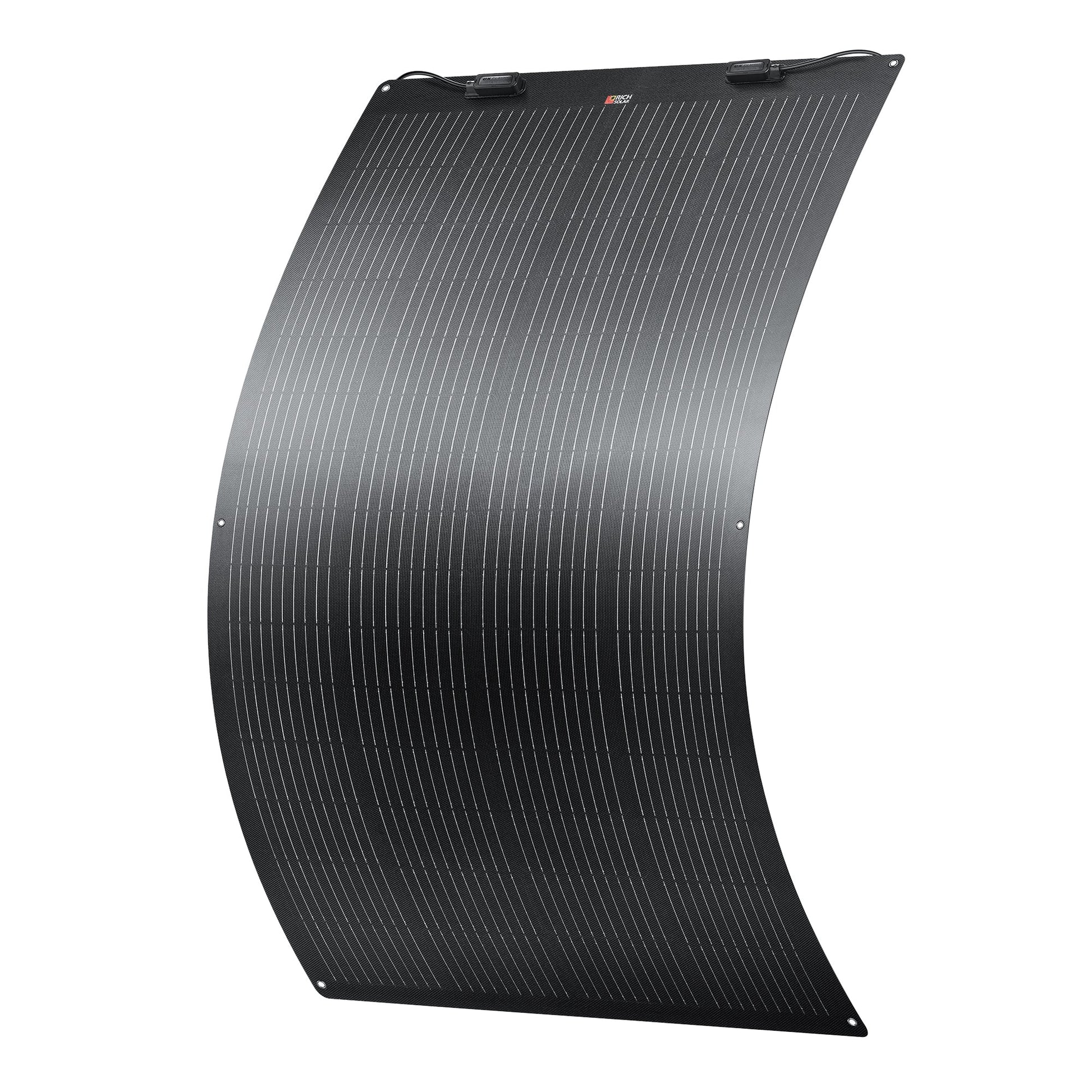 MEGA 200 FLEX PRO 200W flexible solar panel, front view of the full laminate