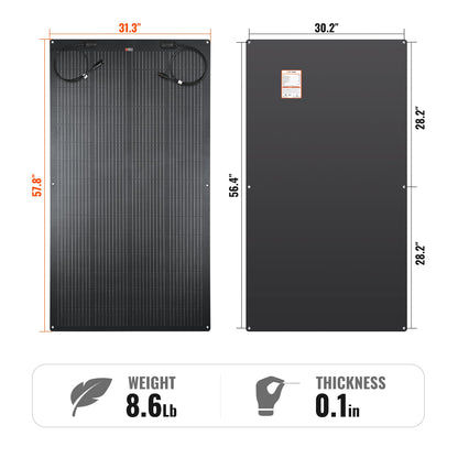MEGA 200 FLEX PRO panel flexed to show the 360 degree bend
