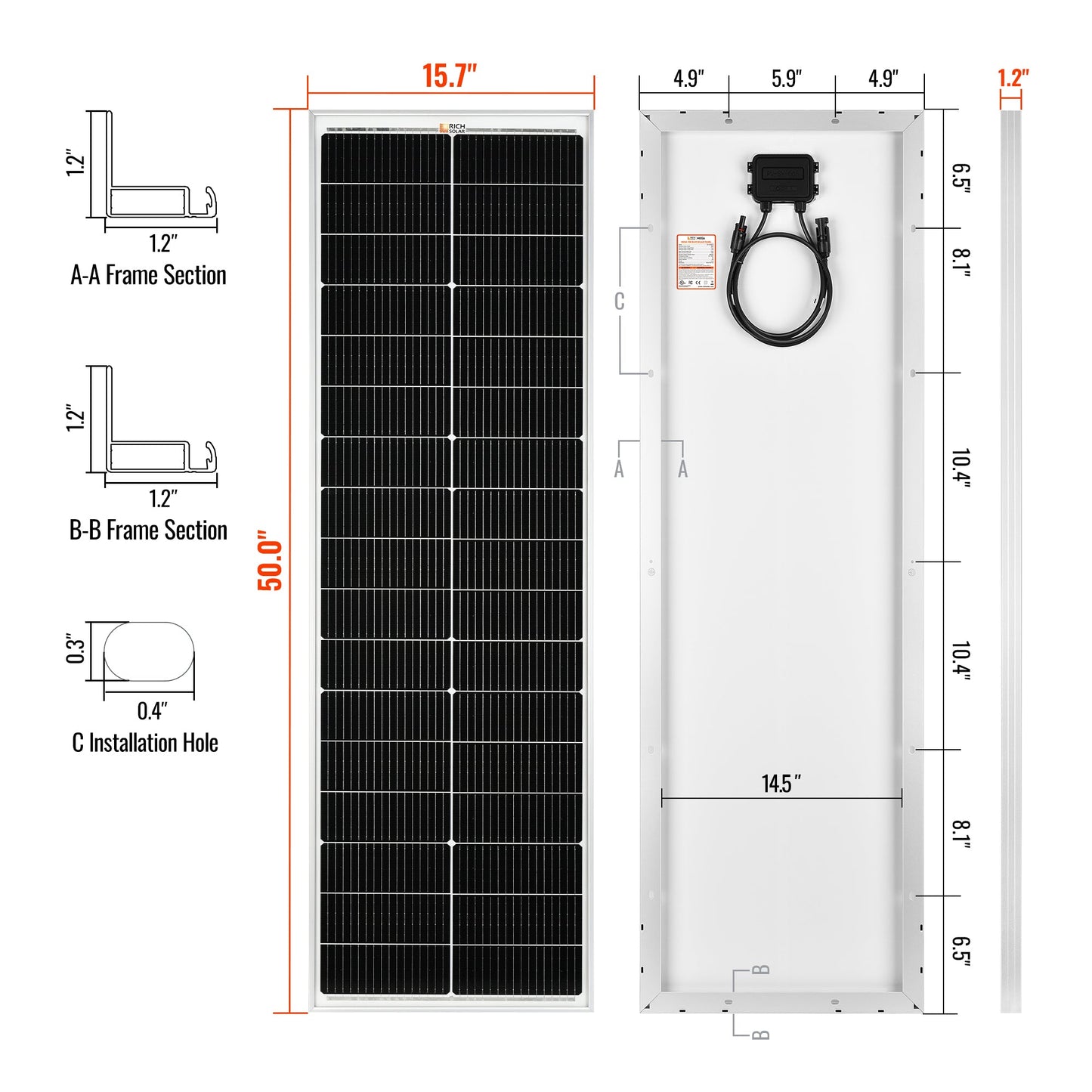 MEGA 100 SLIM shown at an angle to show the narrow profile