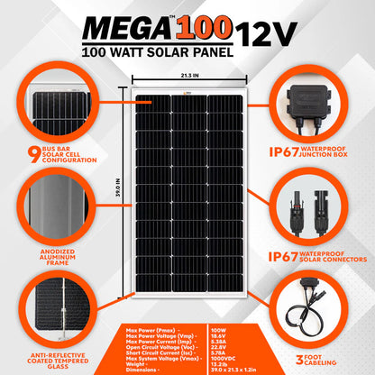 MEGA 100 100 Watt Solar Panel application