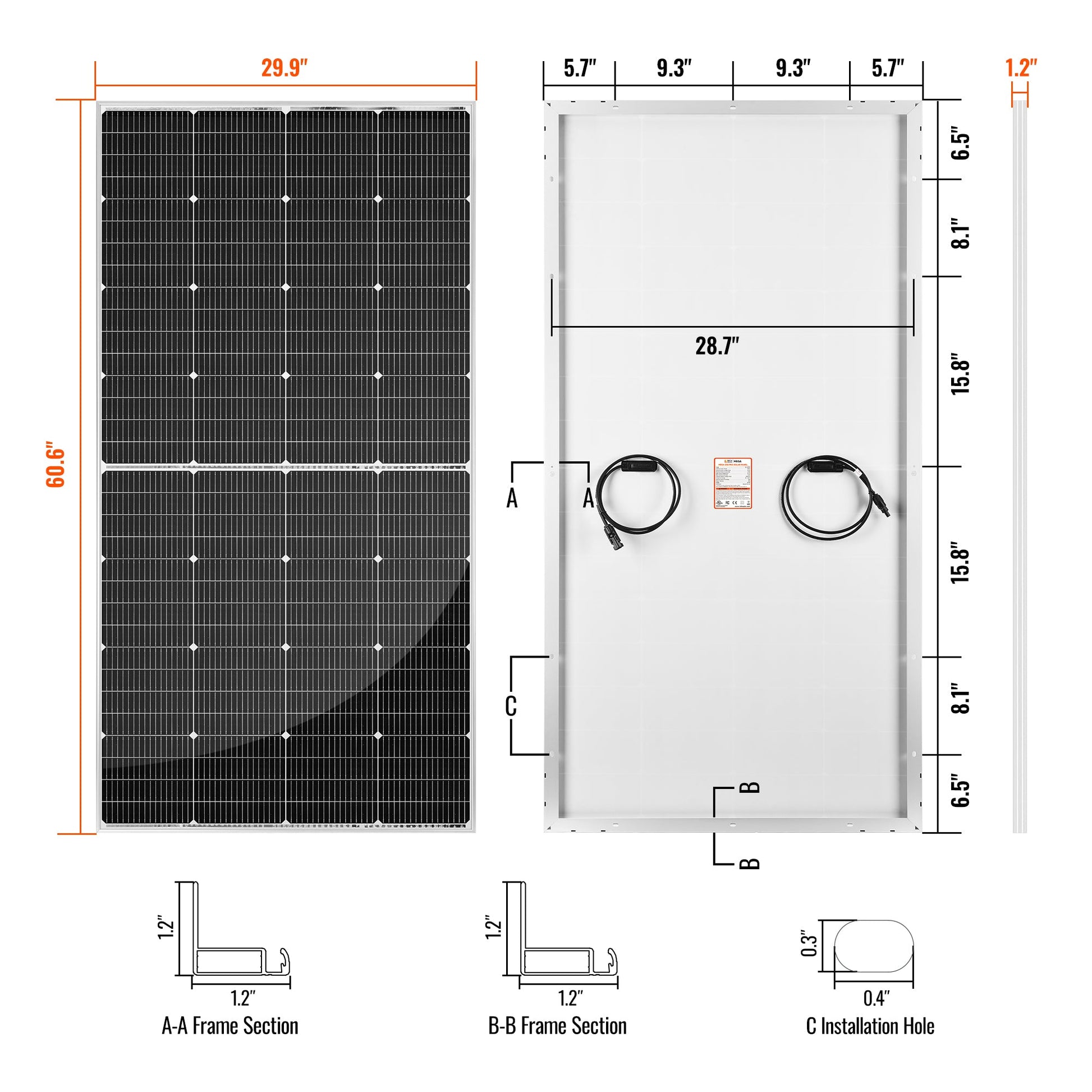 MEGA 250 PRO Solar Panel angled view