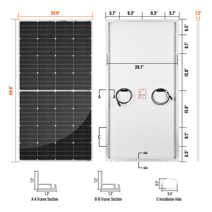 MEGA 250 PRO Solar Panel angled view