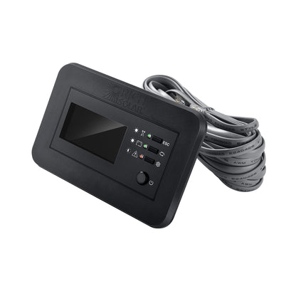 RS-RM03 remote LCD showing voltage, current and load readouts
