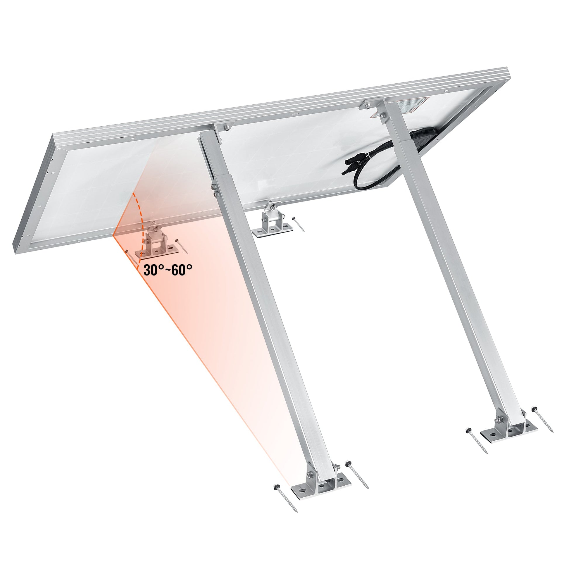 RS-TM6 adjustable solar panel tilt mount with 26 inch arm, front view