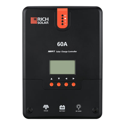 60 amp MPPT solar charge controller, detail view